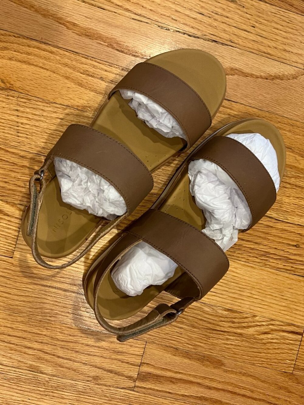 Brand new Nisolo go-to flatform sandal 2.0 in almond, women's size 9